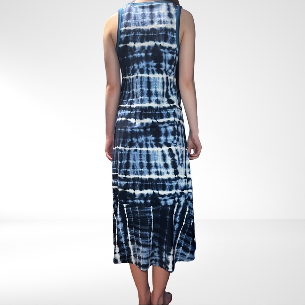 🎁 NWT ELLA MOSS Juniors Navy Tie Dye Sylvia Midi Hi Low Sleeveless dress… - Picture 3 of 13